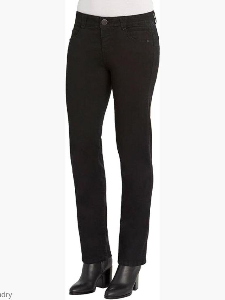 Mid Rise Straight Leg Jeans With Ab Solution Technology, Stretch Denim